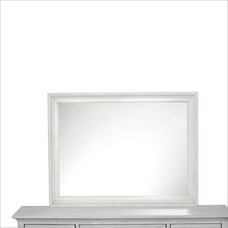 Deavian - Rectangular Dresser Mirror - Weathered White Finish