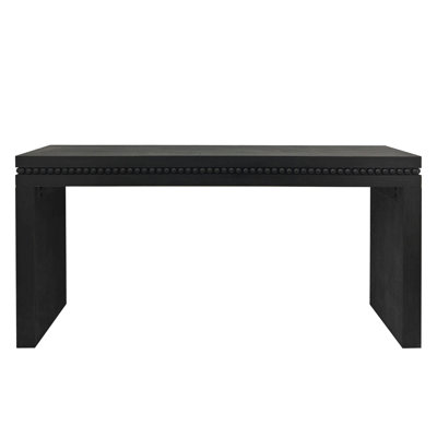 64In Modern Wood Console Table – Elegant Entryway Table With Decorative Beaded Trim