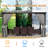Modern Outdoor Slant-Top Hardtop Gazebo With Black Metal Frame And Curtains-108211678
