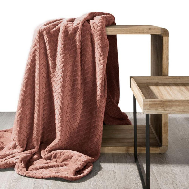 Aaima Canora Grey Blanket, Cream, W160 x L70cm