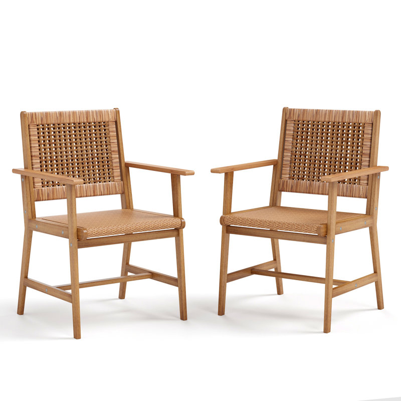 Stacking Acacia Patio Dining Armchair