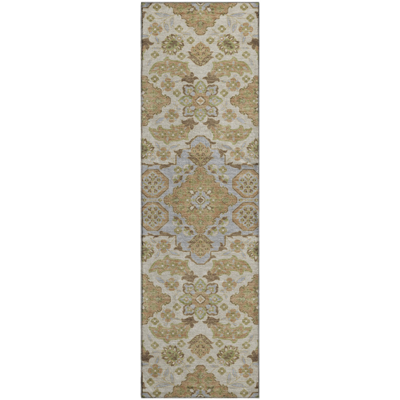 Premium Machine Washable Xamiera AMF1853 Global Rug, Runner 2'3" x 7'6"
