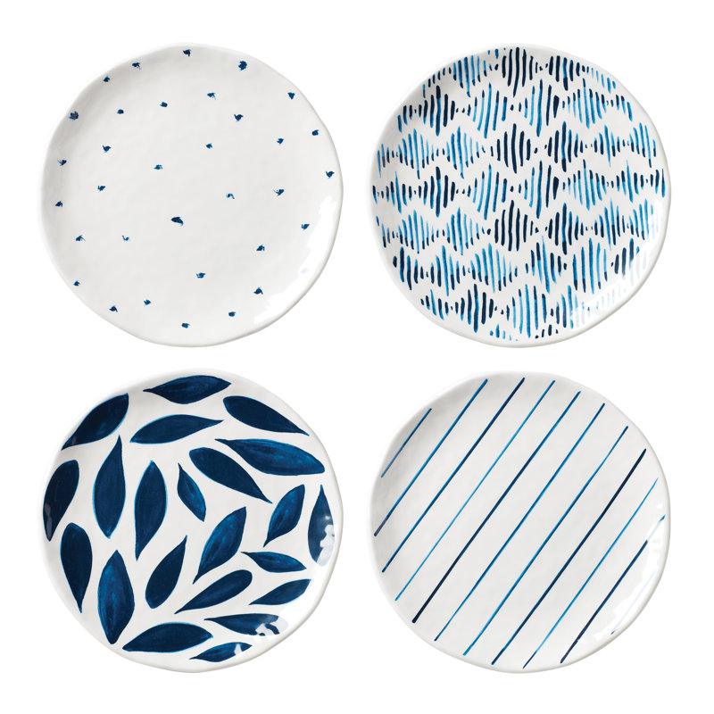 Lenox Blue Bay Melamine Assorted Accent Plates, Set Of 4