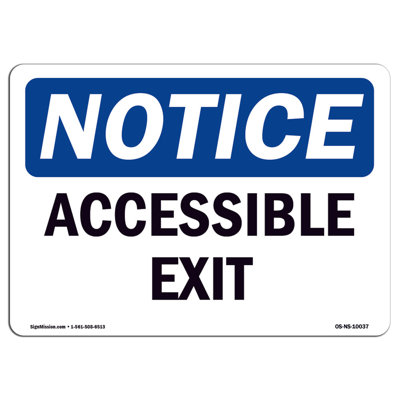 Accessible Exit Aluminum Sign 12 x 18