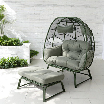 Fauteuils de patio personne, siège boho en rotin d'acier pour la maison de patio
