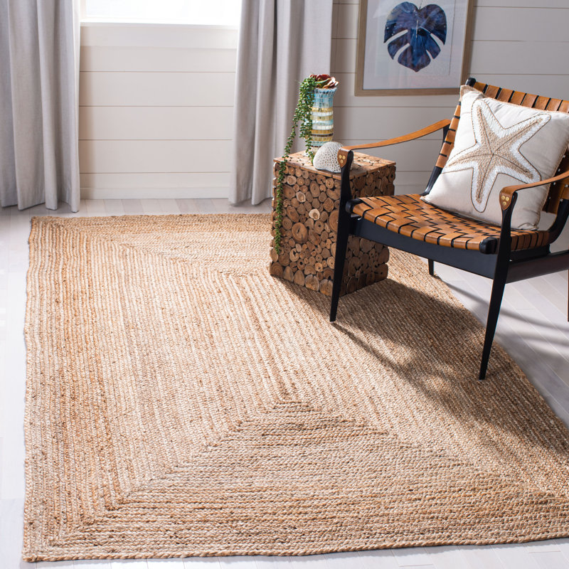 Tapis en jute tissé à la main Arria, Carré 10 pi