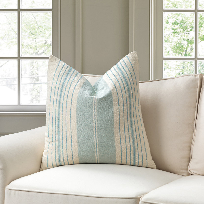 Housse de coussin et insert My Cottage Living, Mélange de duvet, Bleu mer