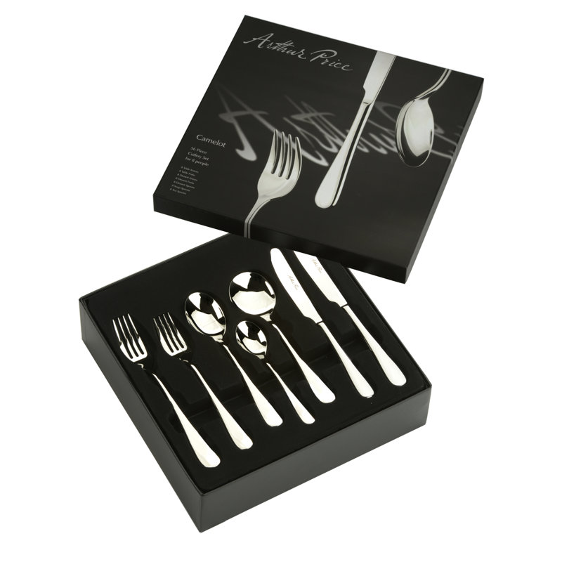 Camelot 56 Piece 18/10 Stainless Steel Cutlery Set, Service for 8