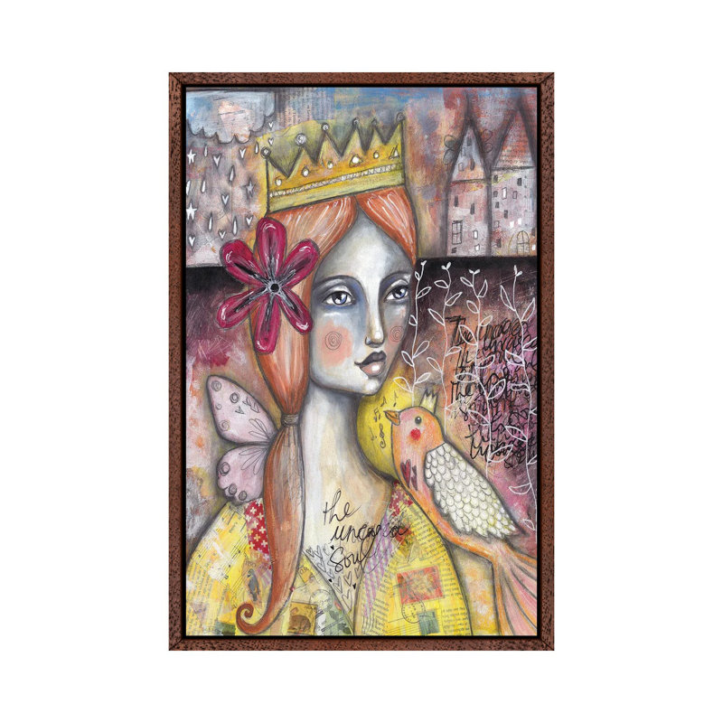 The Uncaged Soul 1 Piece Wall Art on Canvas, 66.04 cm H x 45.72 cm W, Classic Brown Wood Framed