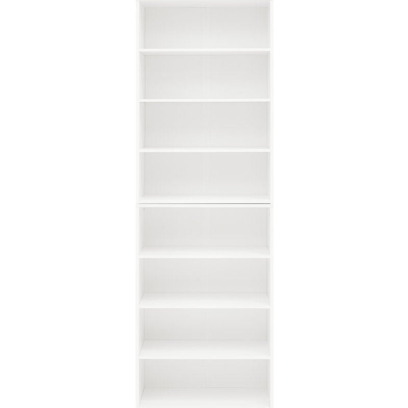 Bibliothèque multifonctionnelle à 8 niveaux pour CD, tablettes réglables, amovible en deux armoires à 4 tablettes, construction, étagère de rangement avec charge de 25 lb, 6 tablettes, convient au bureau,
