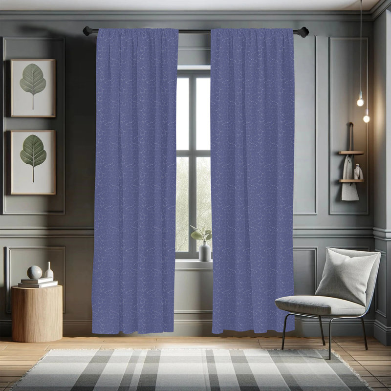 Abstract Semi-Sheer Rod Pocket Curtain Panels, 28" x 84"