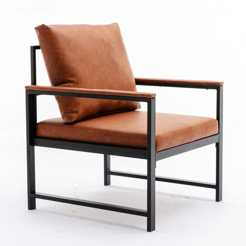Faux Leather Armchair, Orange PU