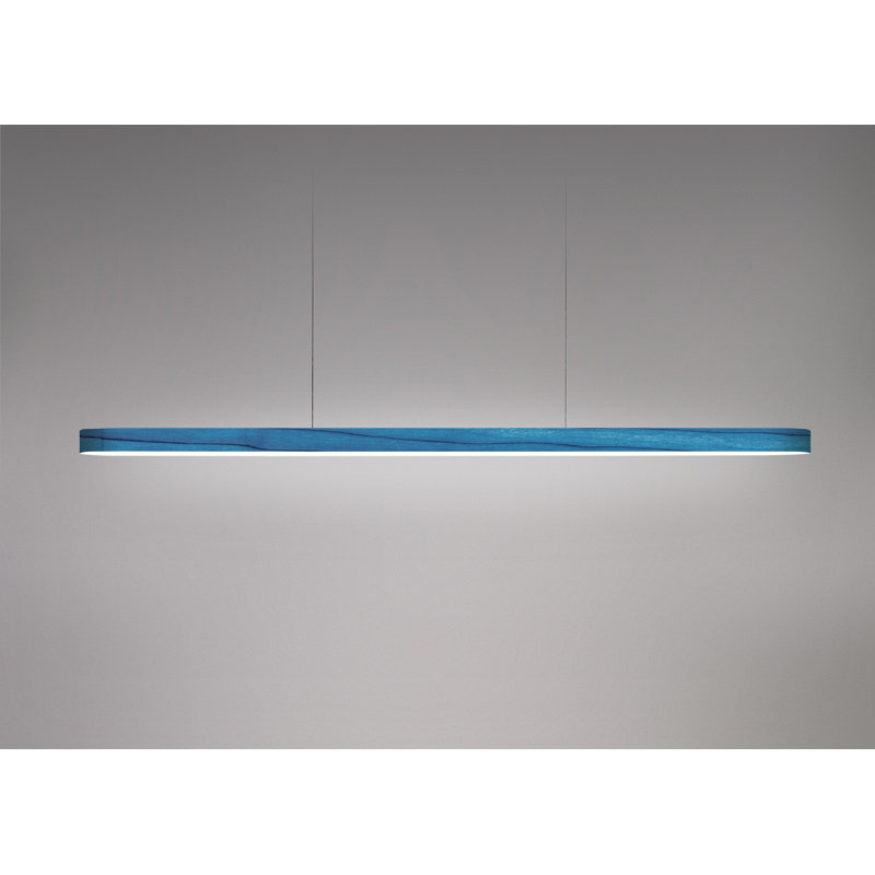 1 - Light LED Pendant, 98" H x 59.1" W x 2" D, Blue, Matte White