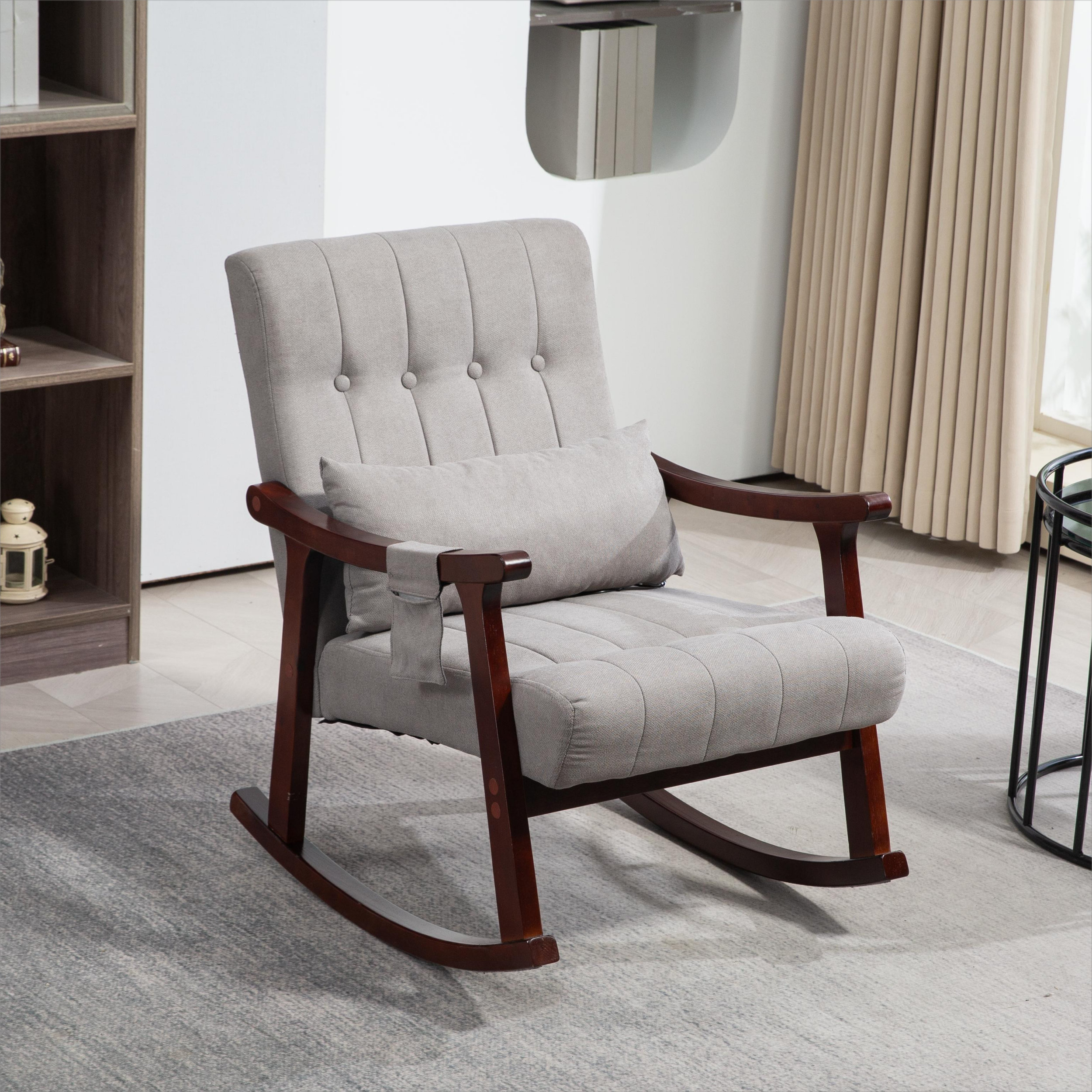 Padded Rocker Chairs Lark Manor™ Upholstered Rocking Chair With Fabric Padded Seat ...