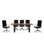 Nodum 9-piece Rectangular Live Edge Conference Table Set, White-619851310