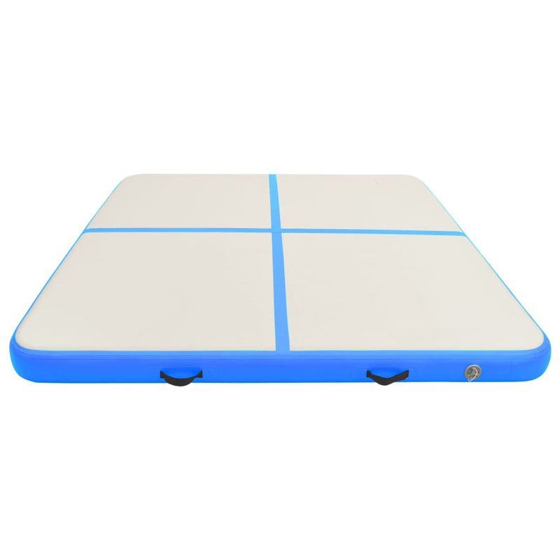 Coppage Inflatable Gymnastics Mat with Pump, 10cm H x 200cm W x 200cm D, Blue