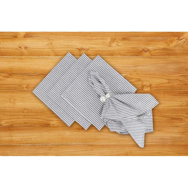 Serviette carrée à rayures 100% coton Flaxberry