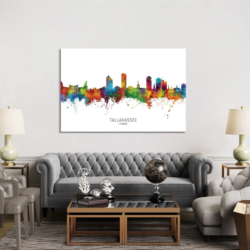 Tallahassee Florida Skyline by Michael Tompsett - 1 Piece Wrapped Canvas Wall Art, 152.5 cm H x 101.5 cm W