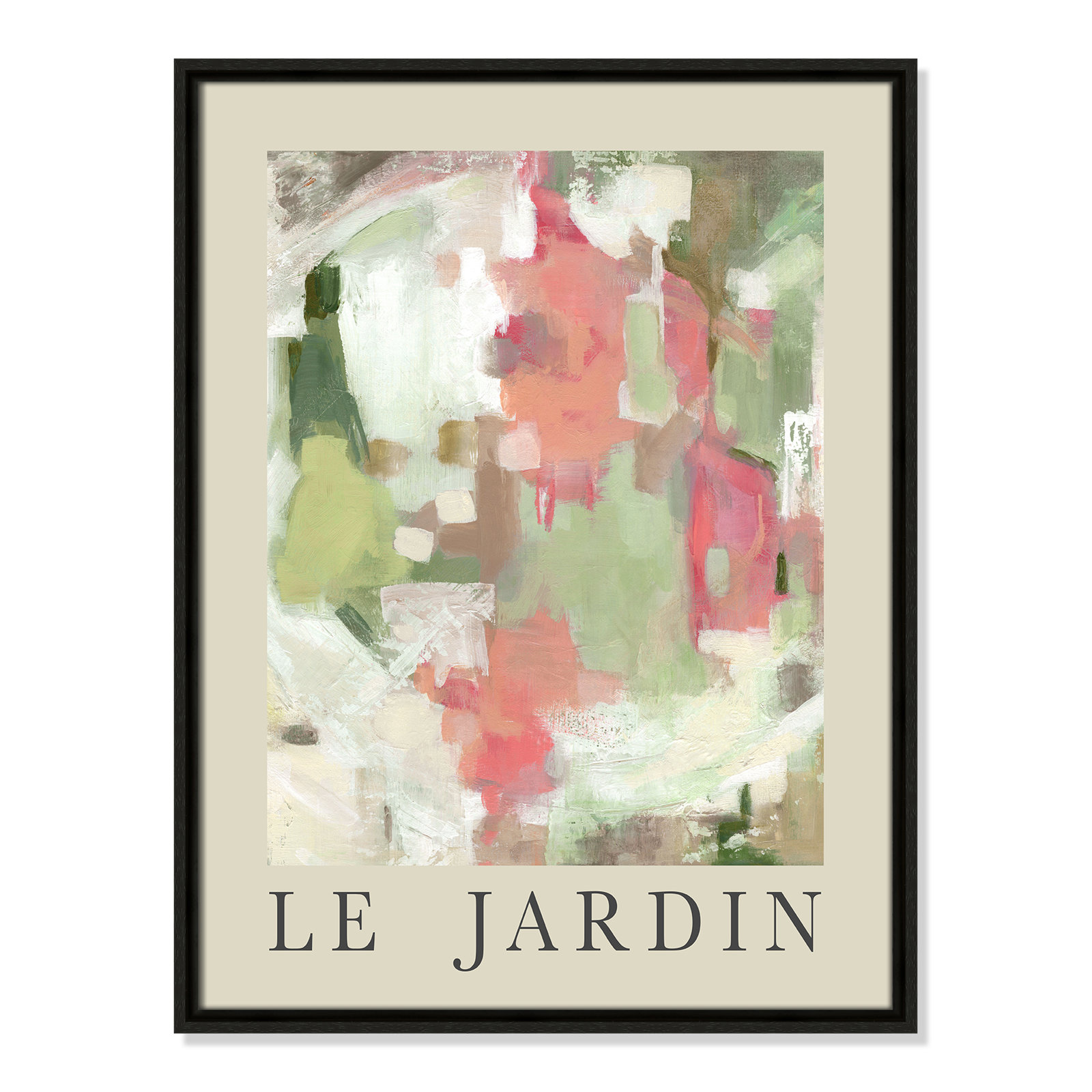 Botanical Poster Collection " Le Jardin " by Carol Robinson, Espresso Floater Frame, No, 25.5" H x 19.5" W x 2" D