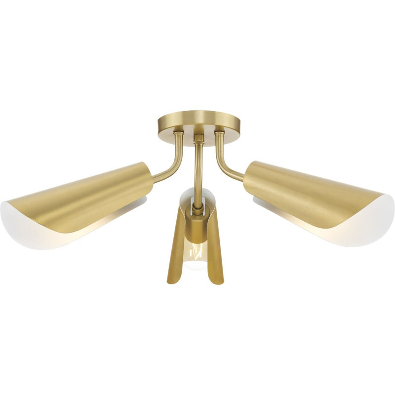 Dannelle Semi Flush Mount, Brushed Gold
