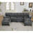 Modular Sofa,U Shaped Cloud Couch Comfy Set ,6-Seater, 2 Armrest Pillows,Convertible Sectional  Couch, Living Room,Apartment, Chenille(2 Movable Ottoman)-2130253983