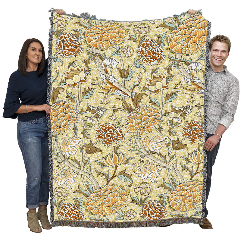Couverture caramel écossais Pure Country Weavers - William Morris, L 54 po x L 72 po, Caramel écossais