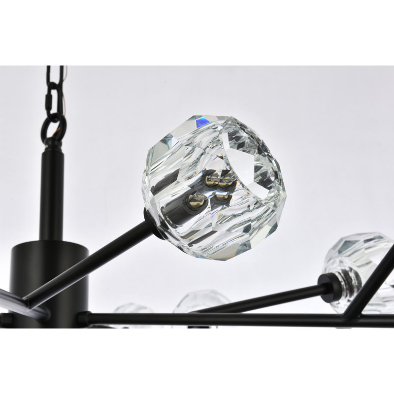 Luminaire suspendu sphérique spoutnik 18 lumières Lavere, Noir