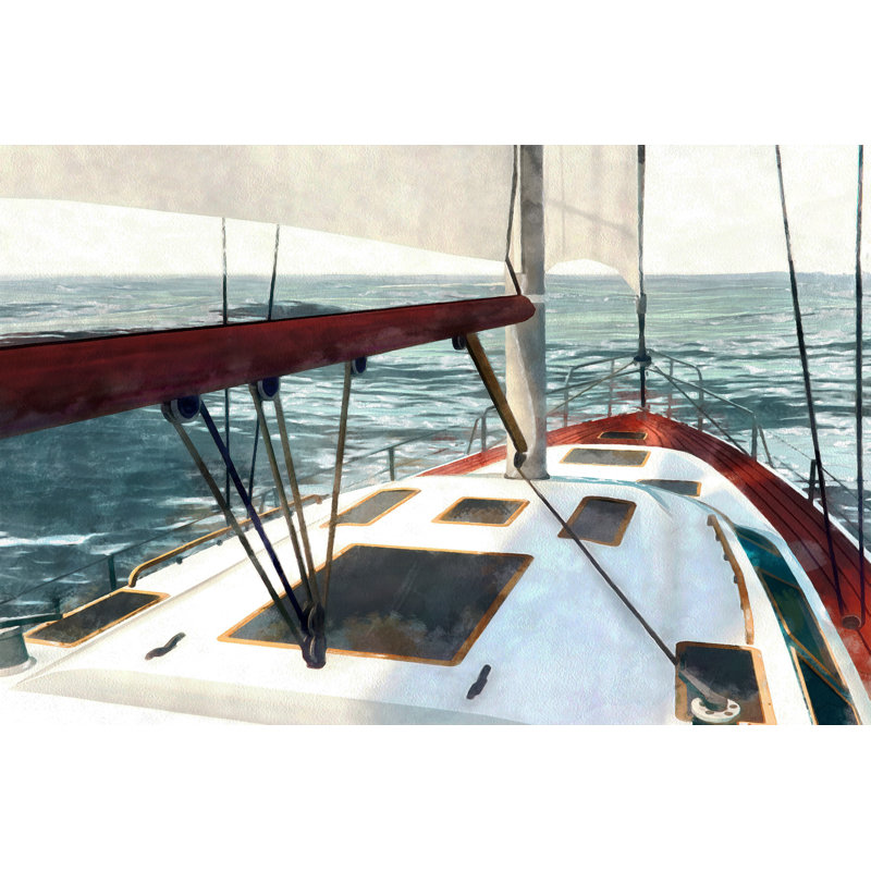 Sailing the Seas I by Alonzo Saunders - Painting, 30cm H x 46cm W, Wrapped Canvas