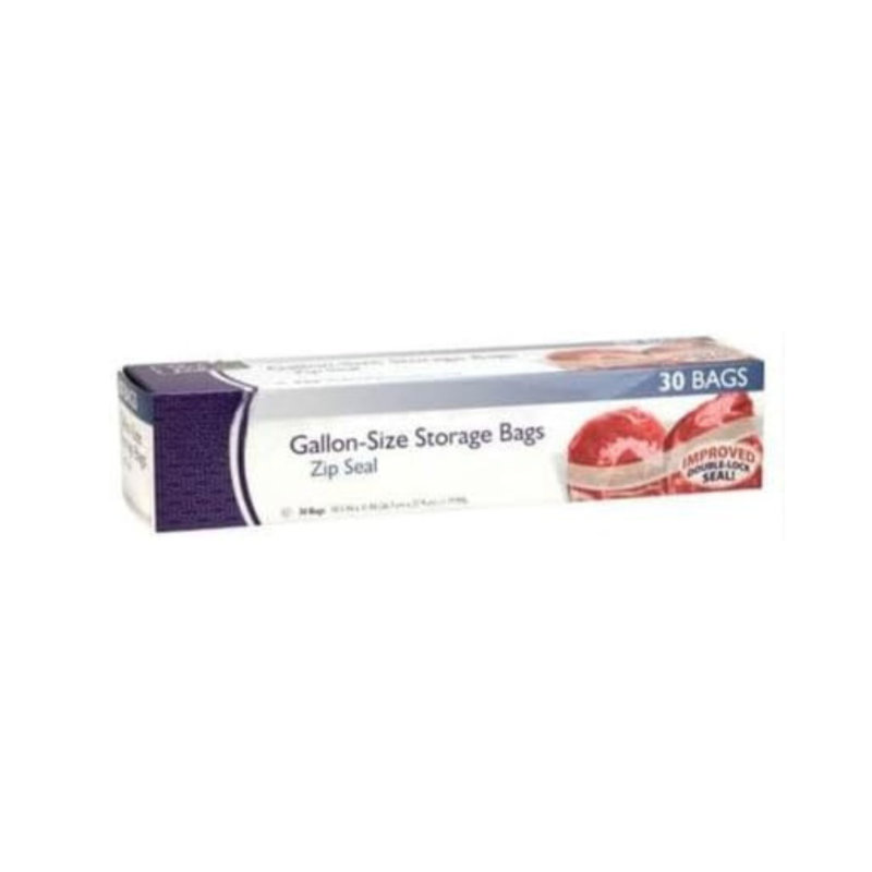 Sacs de rangement à fermeture à glissière de 30 gallons Ecoqualité - Sacs de rangement en plastique résistant aux fuites - pour réfrigérateur, garde-manger, préparation de repas et ménage (30) Résistant aux fuites durable