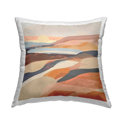 Layered Canyon Hills Outdoor Printed Pillow by Irena Orlov