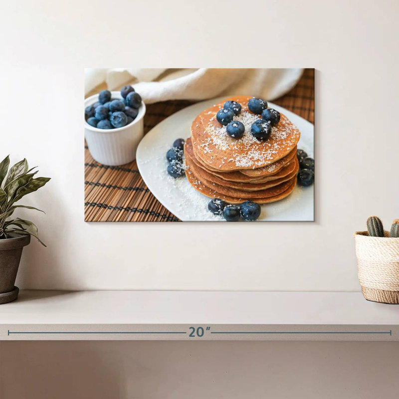 Yarlin Pancakes With Blueberries, 8" H x 12" W