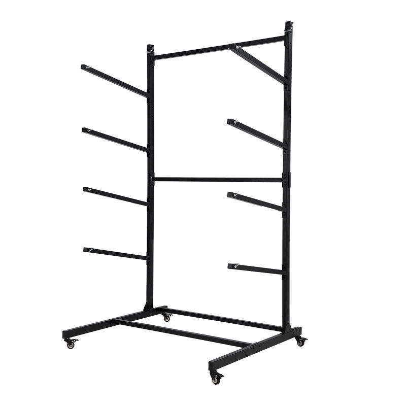 Support de rangement réglable et robuste pour kayaks avec roulettes - Support autoportant pour le garage ou l'extérieur - Sécurisé pour les kayaks, les canots, les planches de surf, les planches à pagaie - Patins en EVA antidérapants, fabrication durable