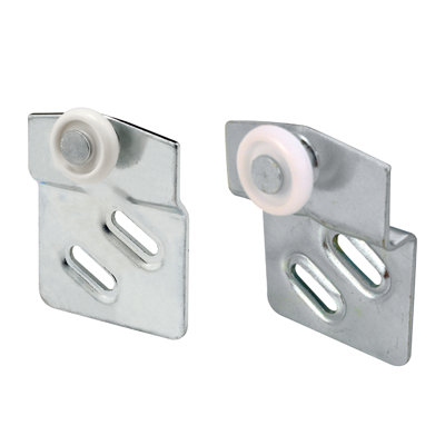 Prime-Line Sliding Closet Door Roller Kit, 7/8 in. Wheel Diameter, Convex (Round) Edge Plastic, Stamped Steel Construction, Includes 1/4 and 1/2 in. Offset Pairs, Fits Atlas Wardrobe Door Systems