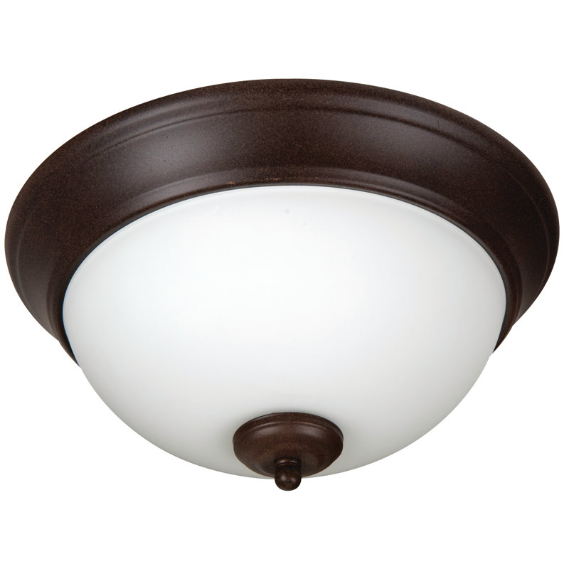 Plafonnier encastré 11 po Byron, Blanc, Bronze vieilli brossé