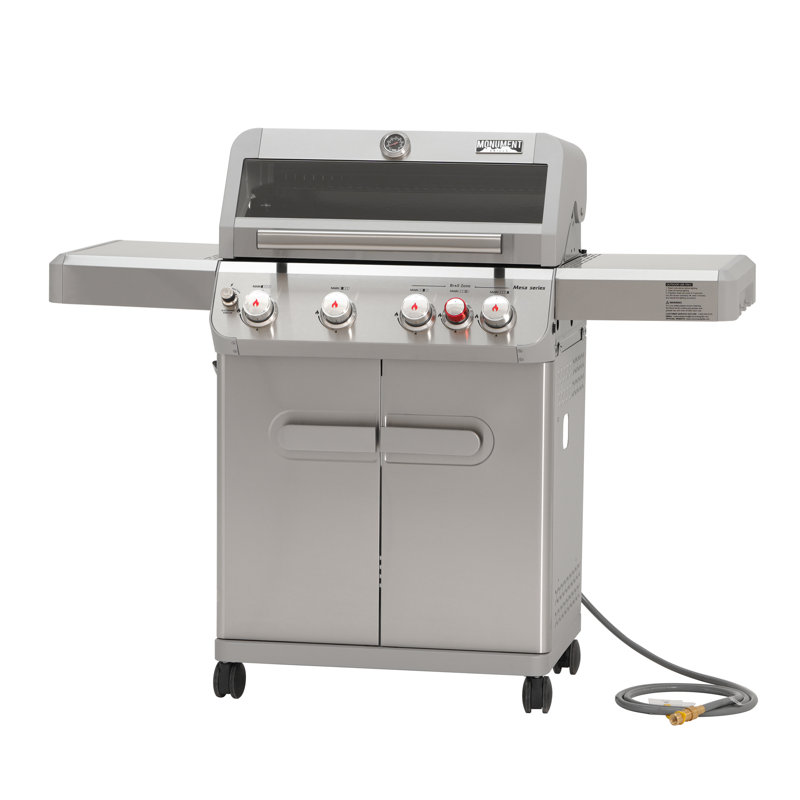 Mesa 5-Burner Natural Gas Grill in Stainless Steel with Broil Zone, Clear View Lid, and LED Controls - Thumbnail 2