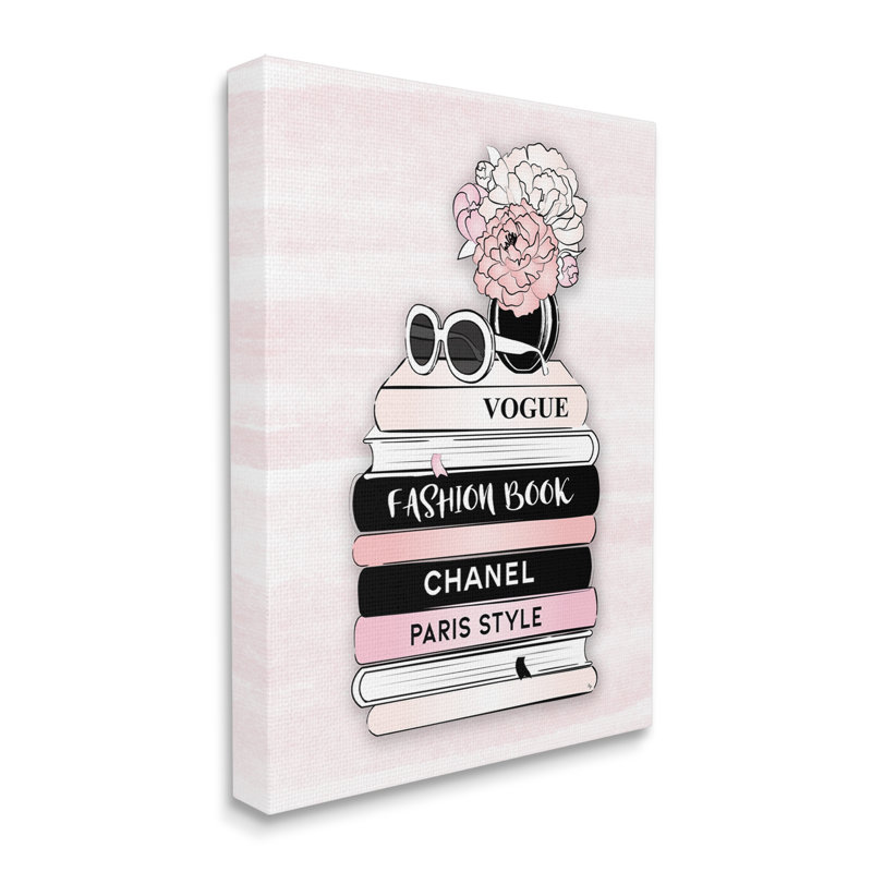 «Pink Fashion Bookstack» par Martina Pavlova, 30" H x 24" W