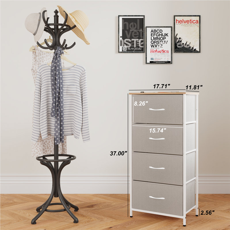 Mekenzy 4 Drawer Storage Drawer, White