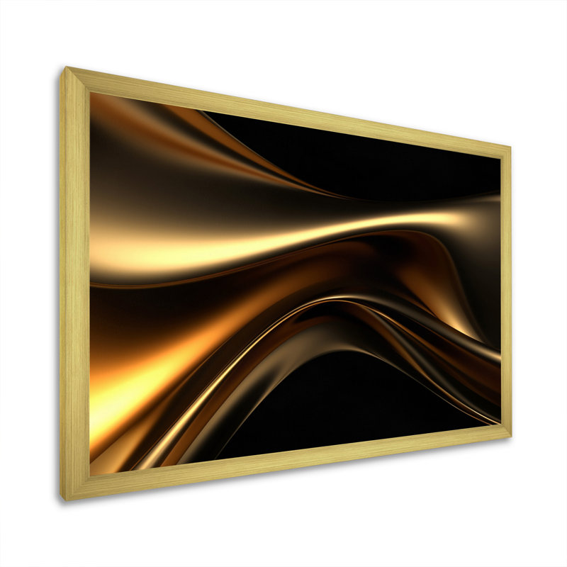 Reproduction d'art sur toile «Gold», Cadre doré à une seule photo, H 24 po x l 32 po x P 1 po