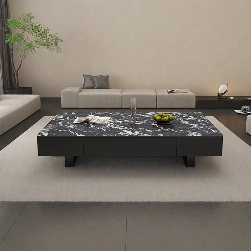 Table basse rectangulaire simple, H 13,8 po x L 51,2 po x l 27,6 po