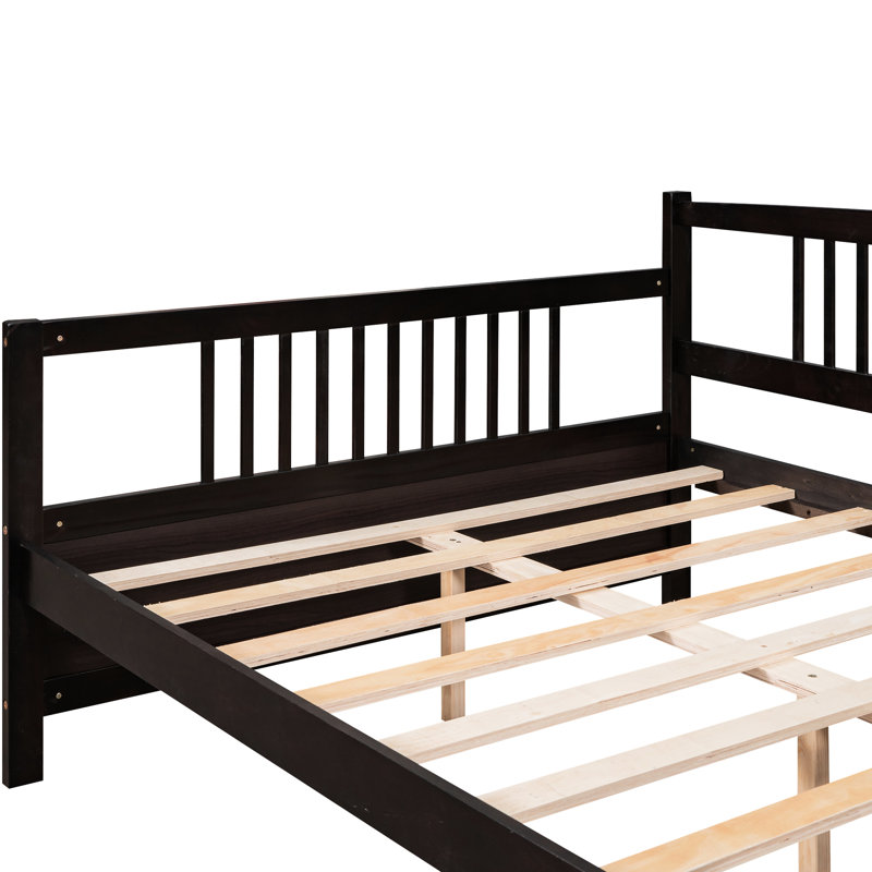 Lit de jour double - Stable et élégant pour la chambre à coucher, lit / option avec pieds de support, peut servir de lit, rangement supplémentaire