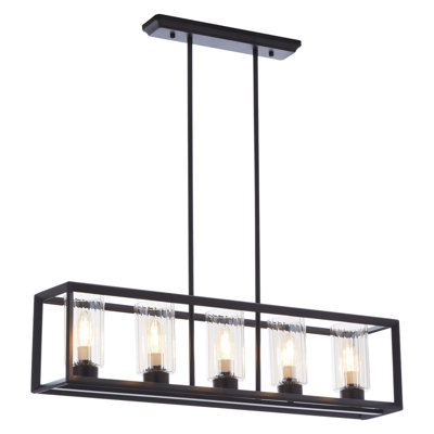 Birkley 5 - Light Black Square/Rectangle Pendant