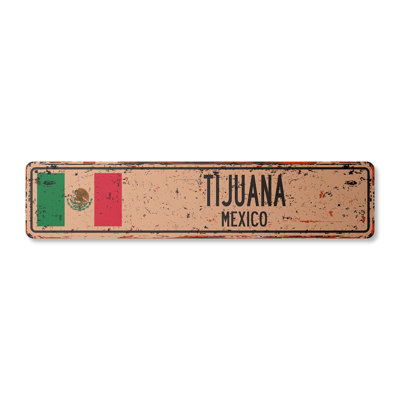 Plaque de rue en aluminium Tijuana Mexico