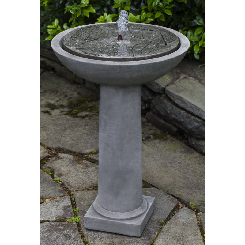 Fontaine de bain d'oiseau Hydrangea, Pierre brune