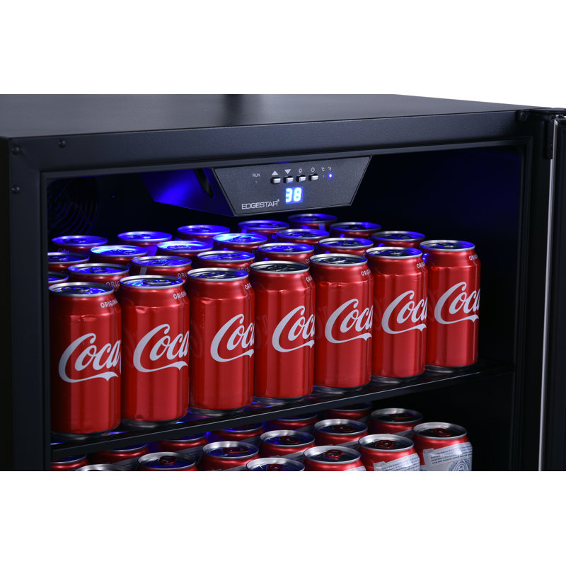EdgeStar 23.5'' W Convertible 142 Cans (12 oz.) 5.49 Cubic Feet Beverage Cooler with Reversible Glass Door