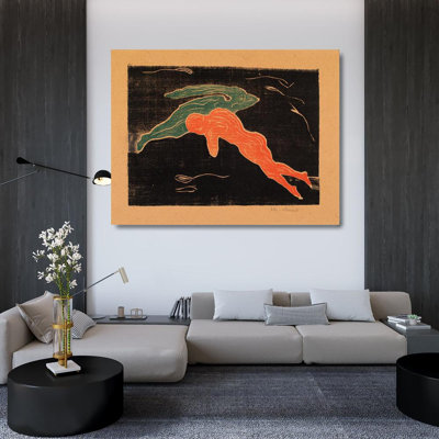 «Encounter in Space» par Edvard Munch - Art mural sur toile tendue avec châssis