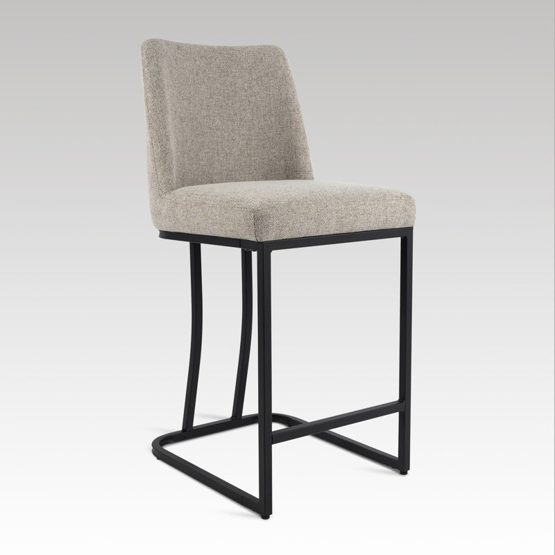 Upholstered Counter & Bar Stool With Backs, Sand