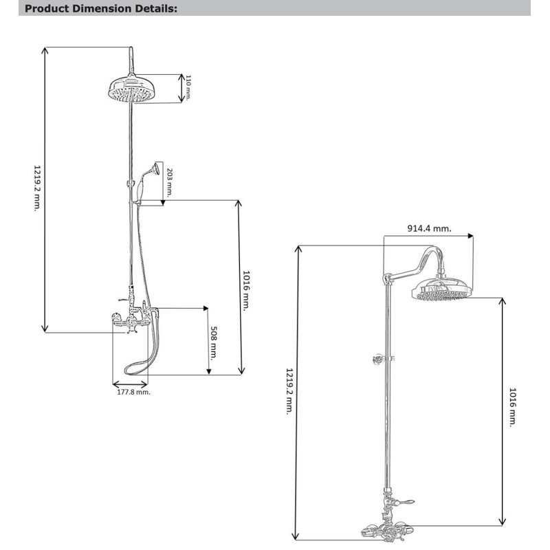 Exposed Thermostatic Shower and Handheld by Strom Living, Unlacquered Polished Brass