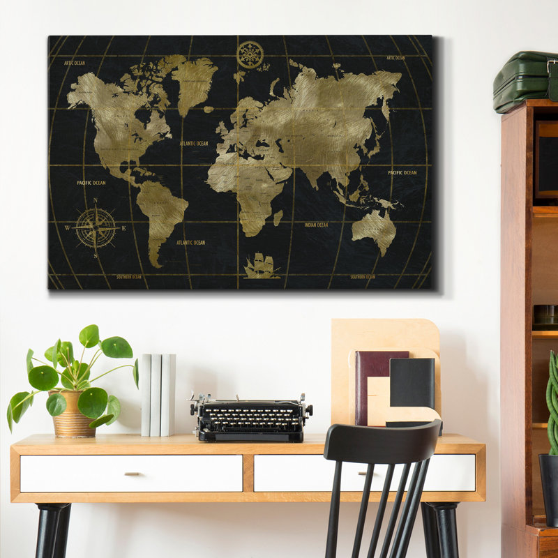 Golden World - impression sur toile tendue, H 48 po x l 32 po x P 1 po