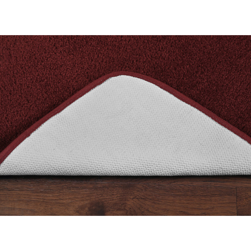Mccluney Traditional Nylon 4 Piece Bath Rug Set with Non-Slip Backing, Red