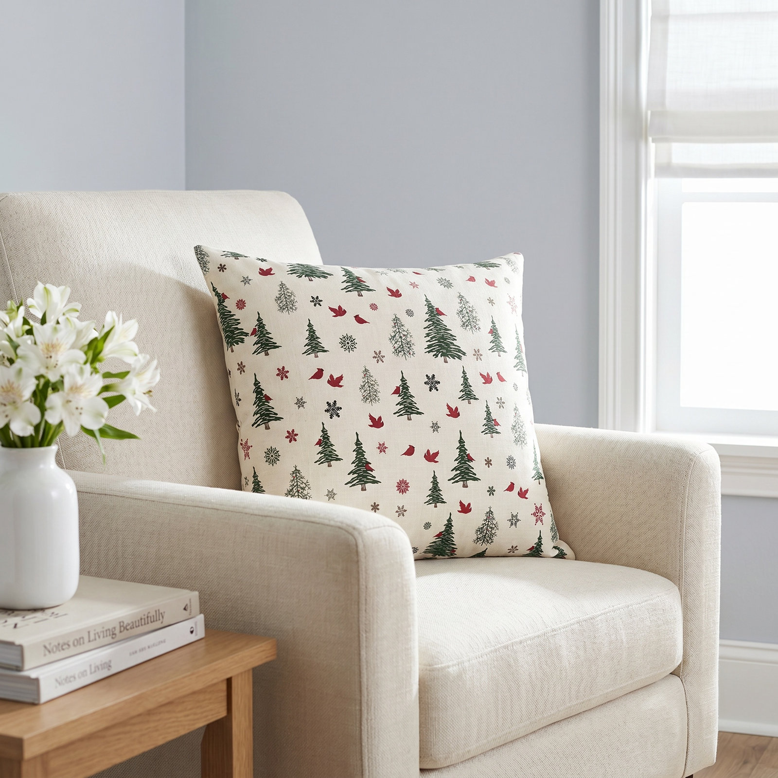 Nadalia Collection Christmas Tree Throw Pillow, Polyester/Polyfill
